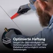Optimierte Haftung Steigert die Gewschwindigkeit des Verbindungsaufbaus von 3M™ VHB™ Klebebändern